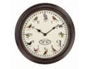 esschert design Wanduhr mit Vogelgezwitscher 29,8 cm Braun Bild 2