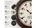 esschert design Wanduhr mit Vogelgezwitscher 29,8 cm Braun Bild 3
