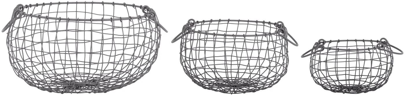 Esschert Design Drahtkorb Rund mit Klappgriffen