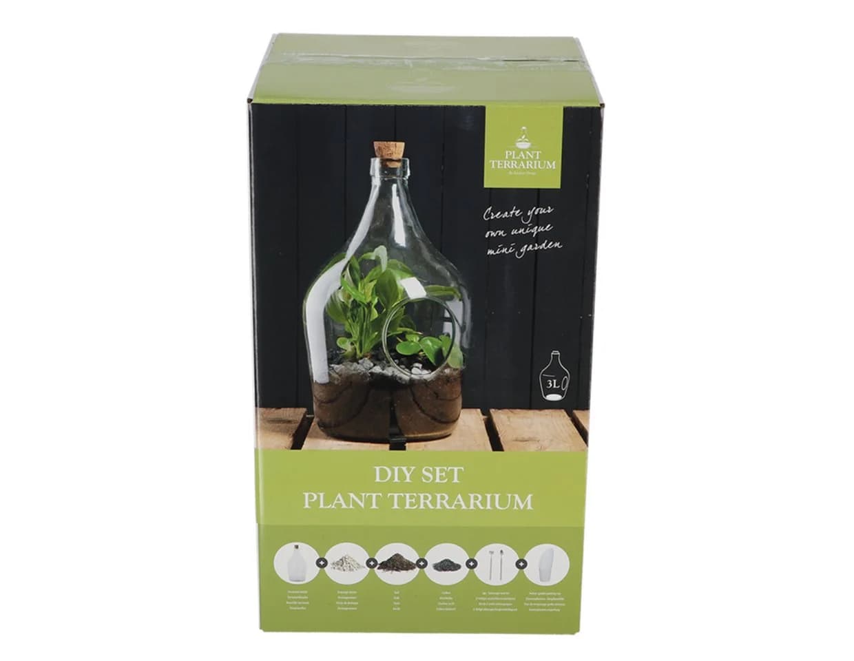 Esschert Design Terrarium 3L DIY Pflanzgefäß mit Erde & Steinen - Bild 2
