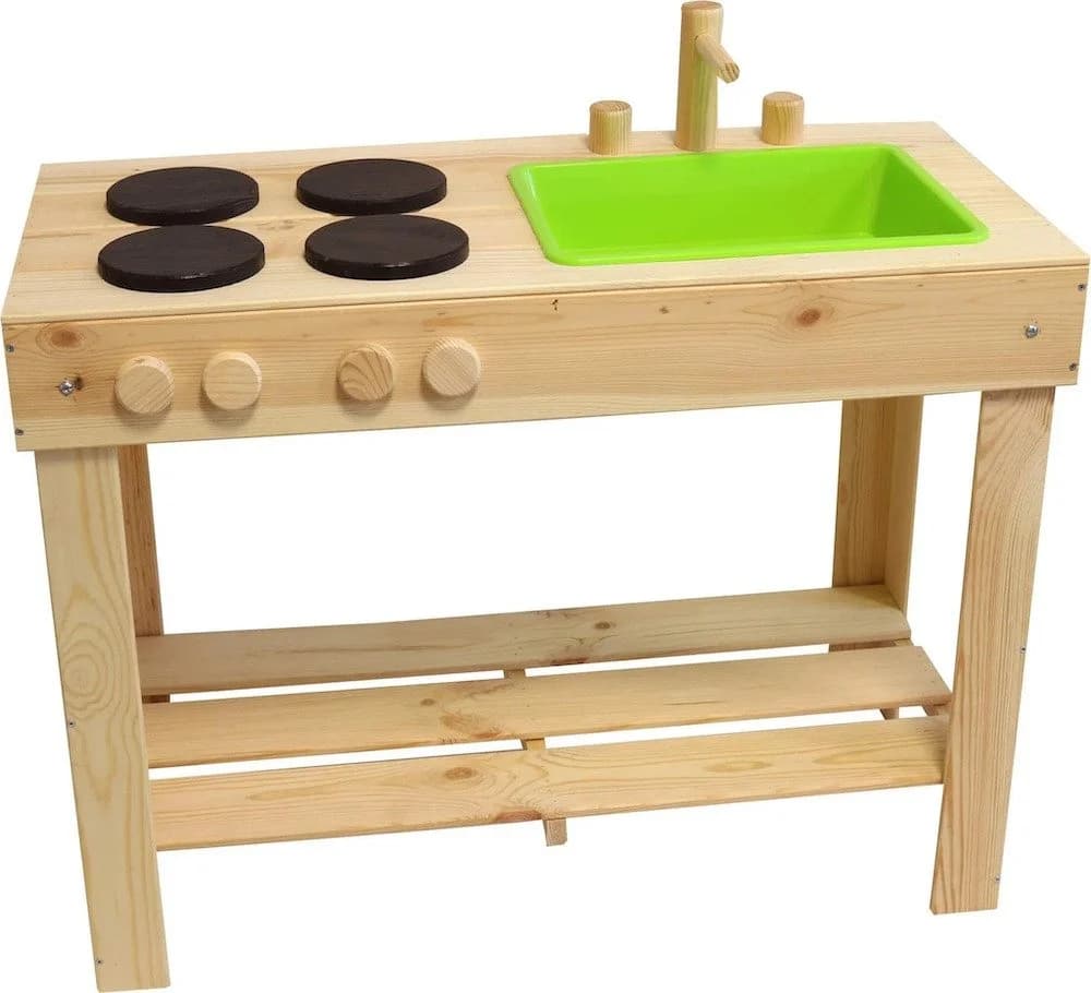 Kinder Matschküche Kiefernholz Kochfeld Spüle Esschert Design - Bild 3