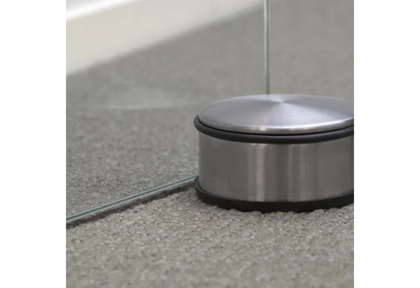 Esschert Design Türstopper Edelstahl Silber Schwarz Rund