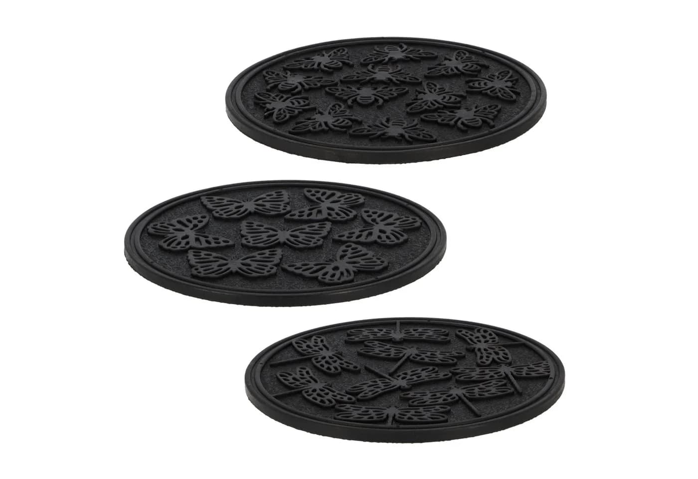 Esschert Design Trittplatte Insekten 30cm Rund Schwarz Gummi