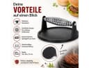 esschert design Burgerpresse Gusseisen mit Grillmuster & Holzgriff Bild 3