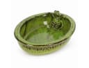esschert design Vogeltränke Keramik oval mit Frosch grün Bild 2