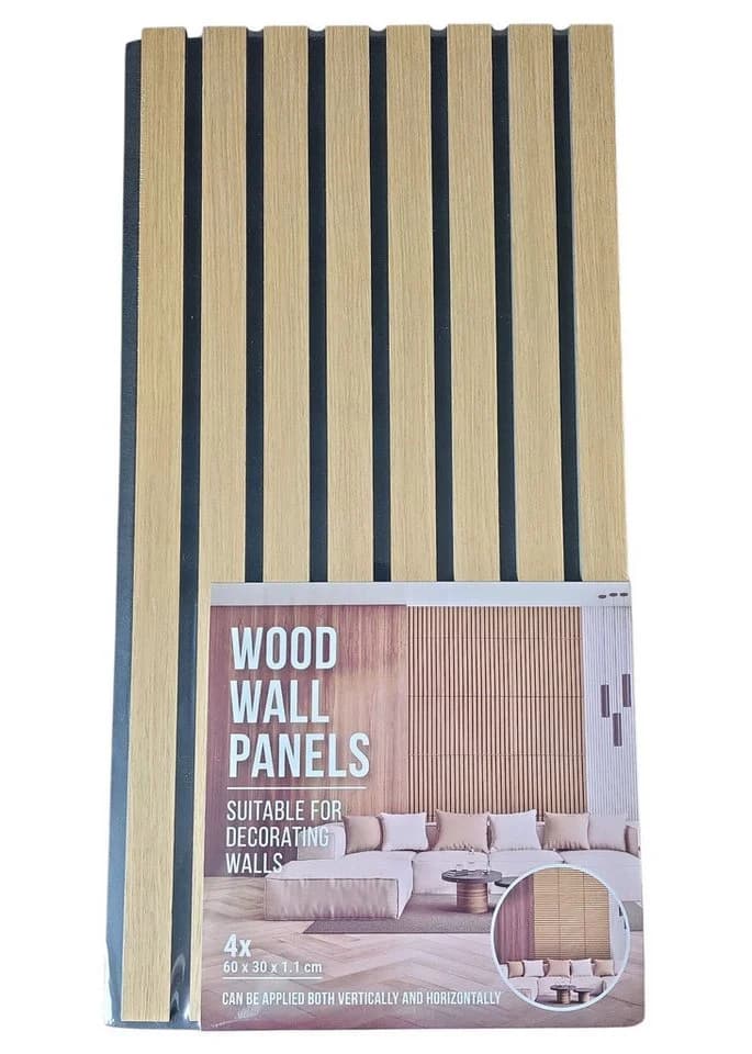 Spectrum Wandpaneel Holz 60x30cm 4er-Pack Braun Schallschutz