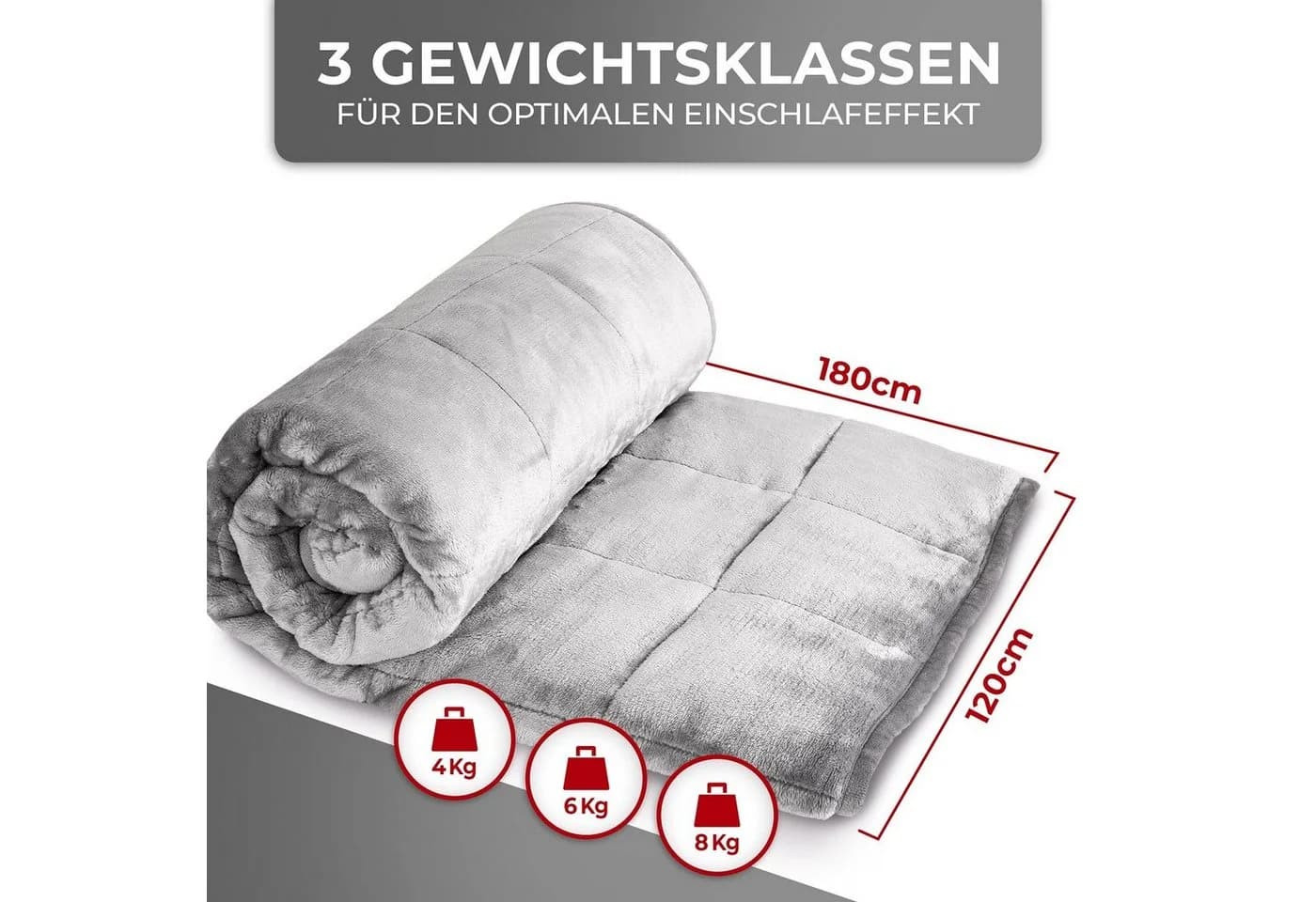 HEIMWERT Gewichtsdecke 8kg Therapiedecke Polyester 120x180cm