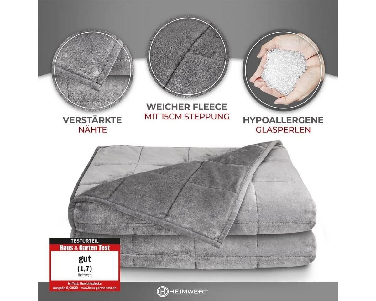 HEIMWERT Gewichtsdecke 8kg Therapiedecke Polyester 120x180cm - Bild 4