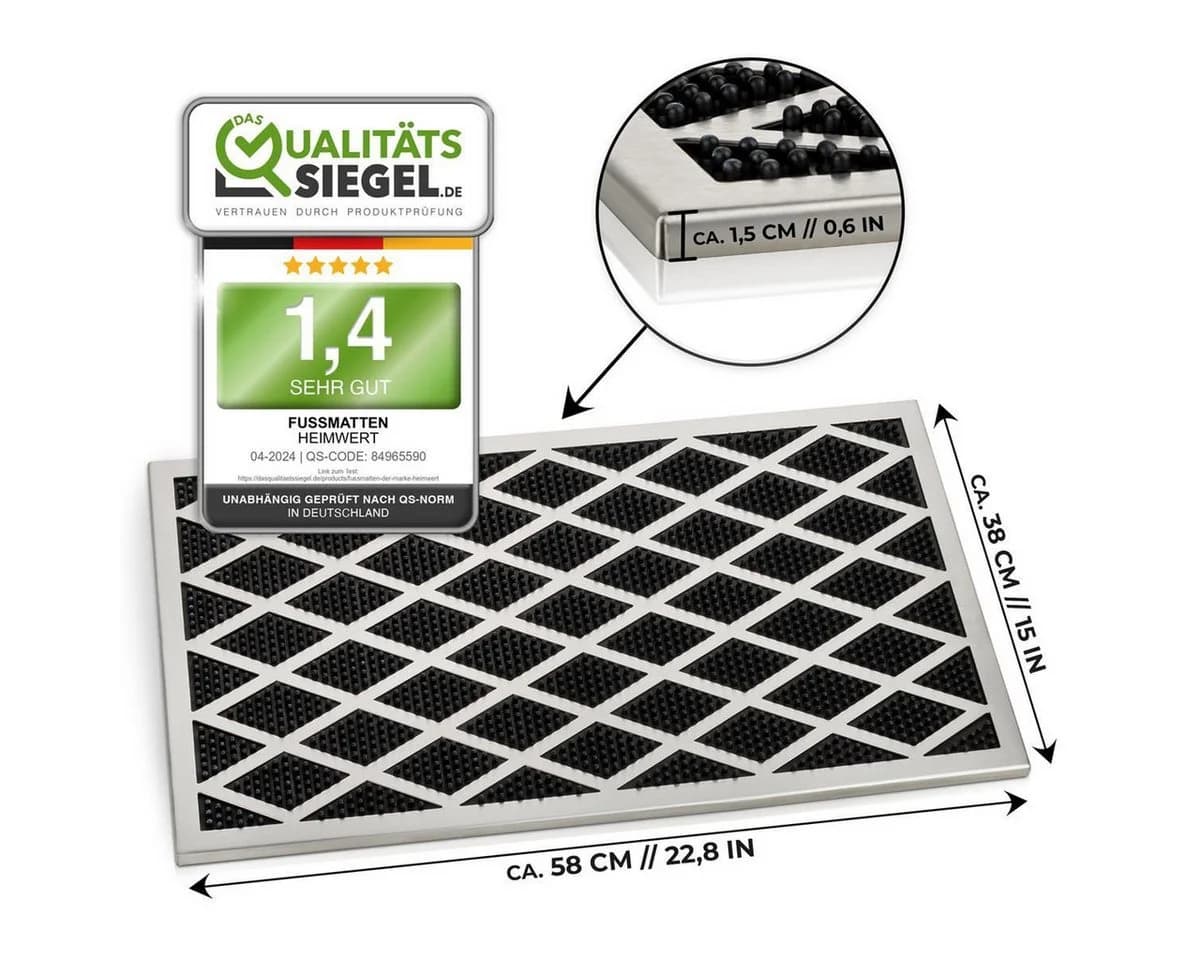 HEIMWERT Fußmatte Edelstahl Schuhabstreifer Silber - Bild 4
