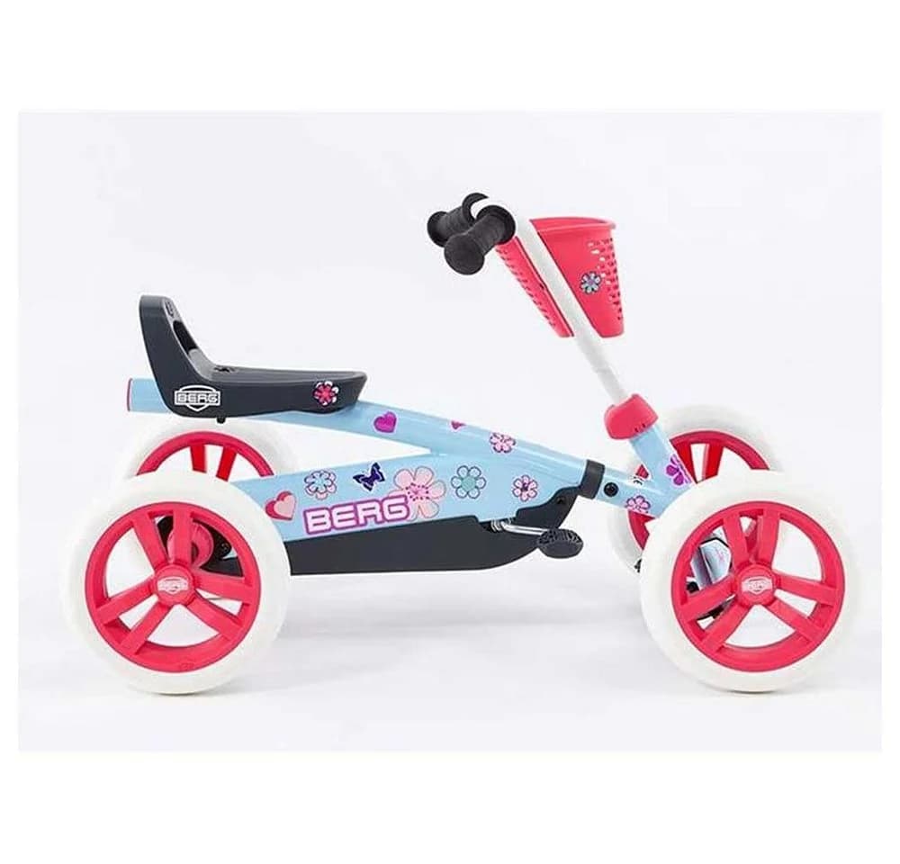 BERG Gokart Buzzy Bloom Gelb - Stabiles Vierrad-Tretfahrzeug für Kinder