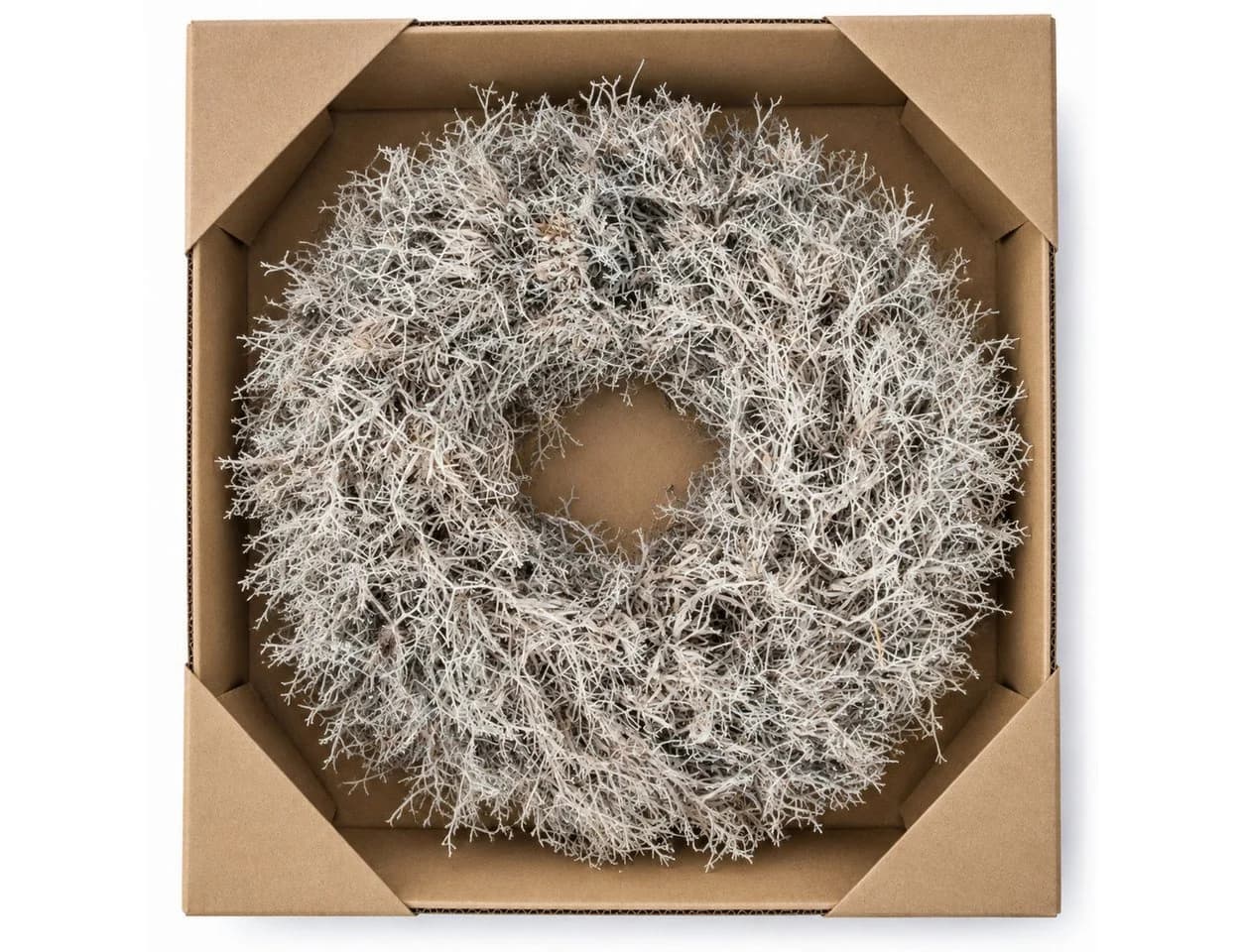 finehomegarden Dekokranz Iron Busch Ø35 cm Weiß