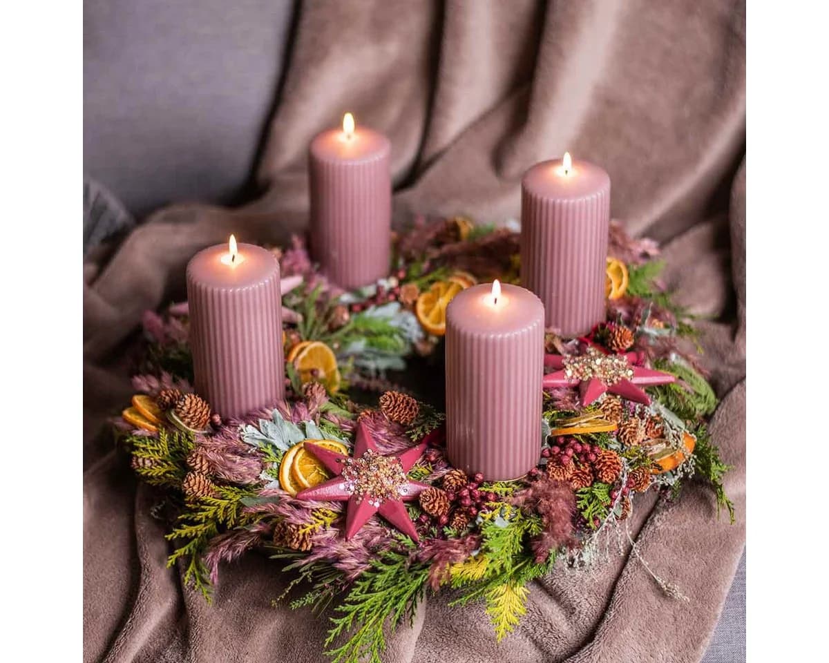 Viana Trockenblumen Flachs Altrosa Boho-Deko