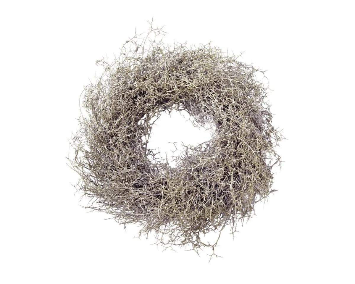 finehomegarden Dekokranz Iron Busch 35 cm Platin Naturdeko - Bild 2