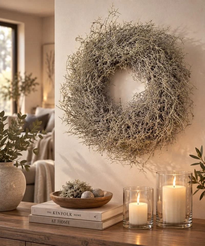 finehomegarden Dekokranz Iron Busch 35 cm Platin Naturdeko - Bild 4