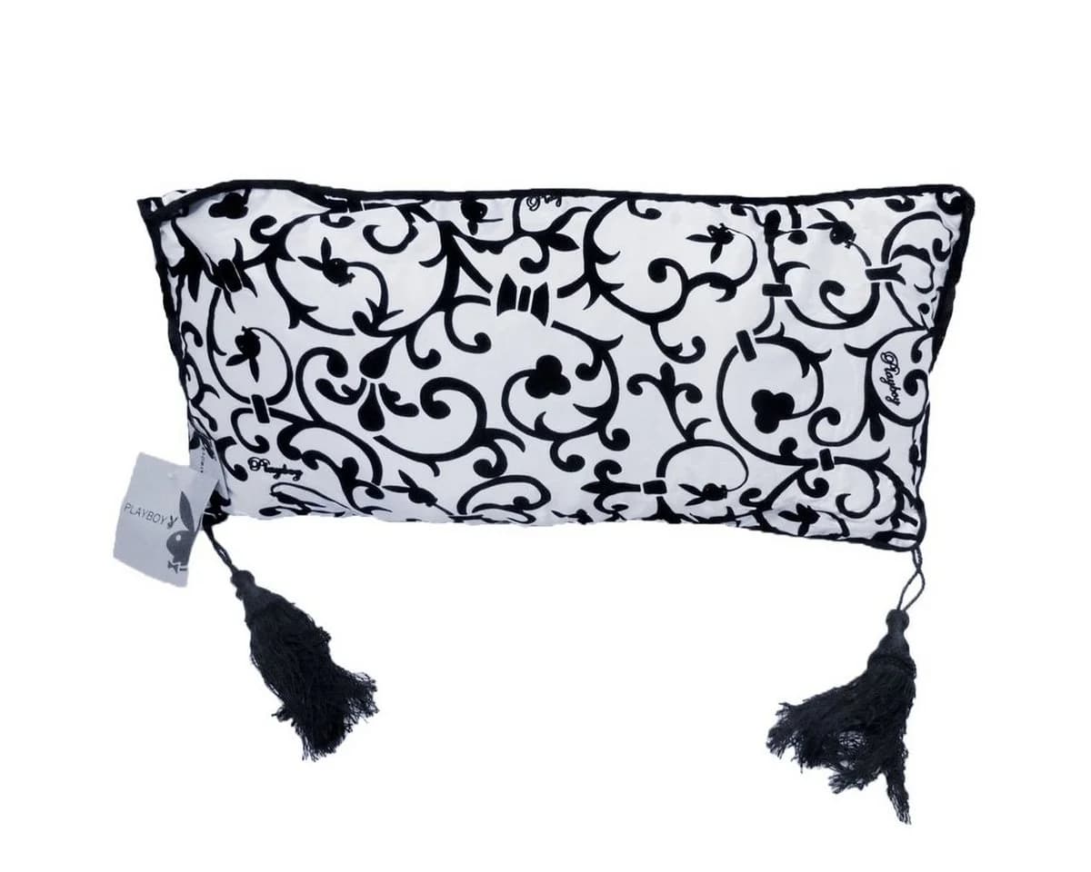 Playboy Dekokissen Barock Schwarz/Weiß Ornamente