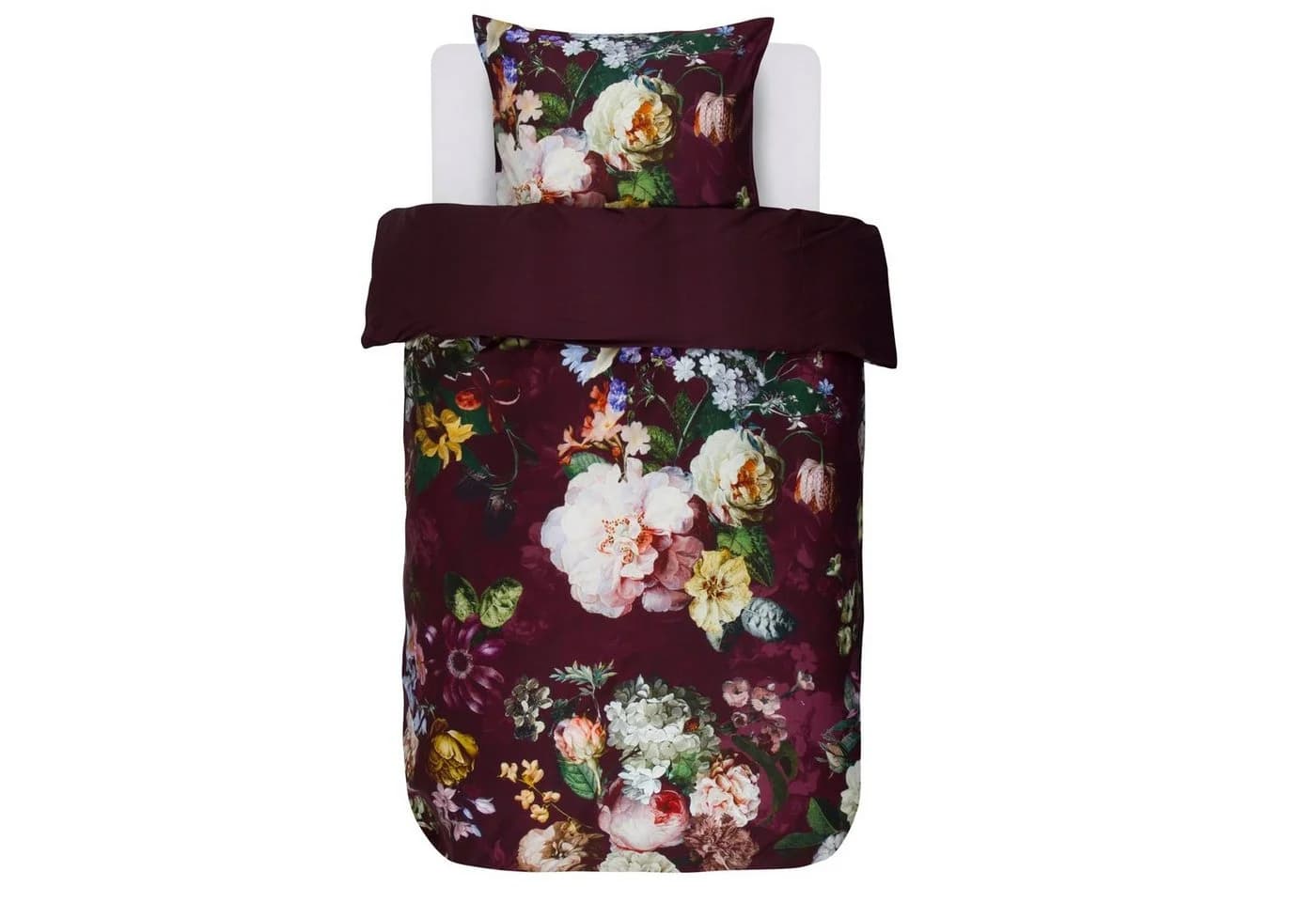 Essenza Wendebettwäsche Fleur Burgundy Satin 2-teilig Floral - Bild 2
