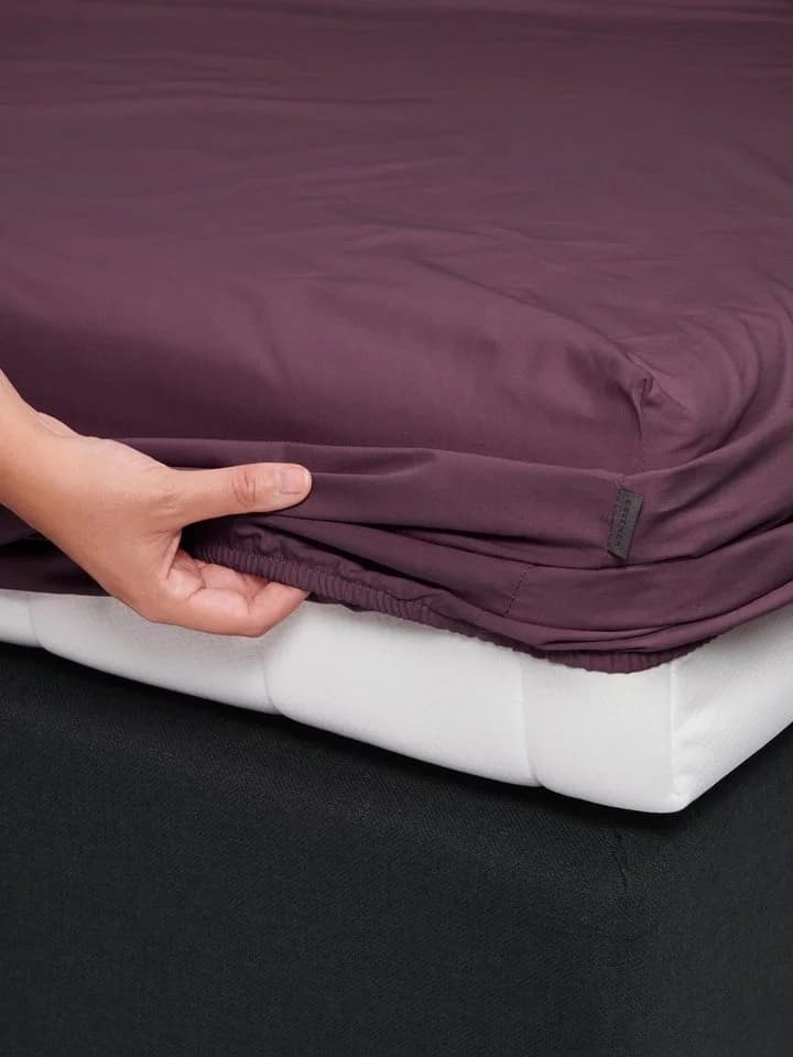Essenza Spannbettlaken Premium Percale Uni Marsala