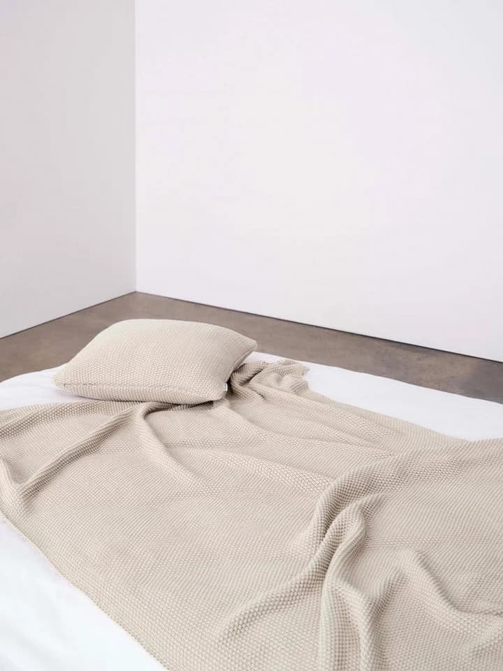 Marc O'Polo Home Plaid Nordic Knit Oatmeal Bio-Baumwolle - Bild 4