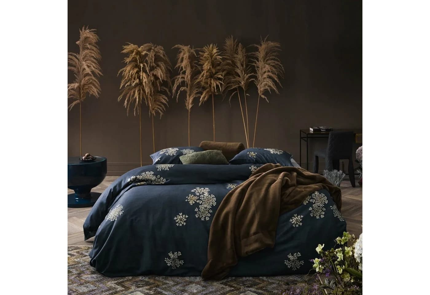 Essenza Bettwäsche Lauren Indigo Blue Satin 2-teilig Floral - Bild 5