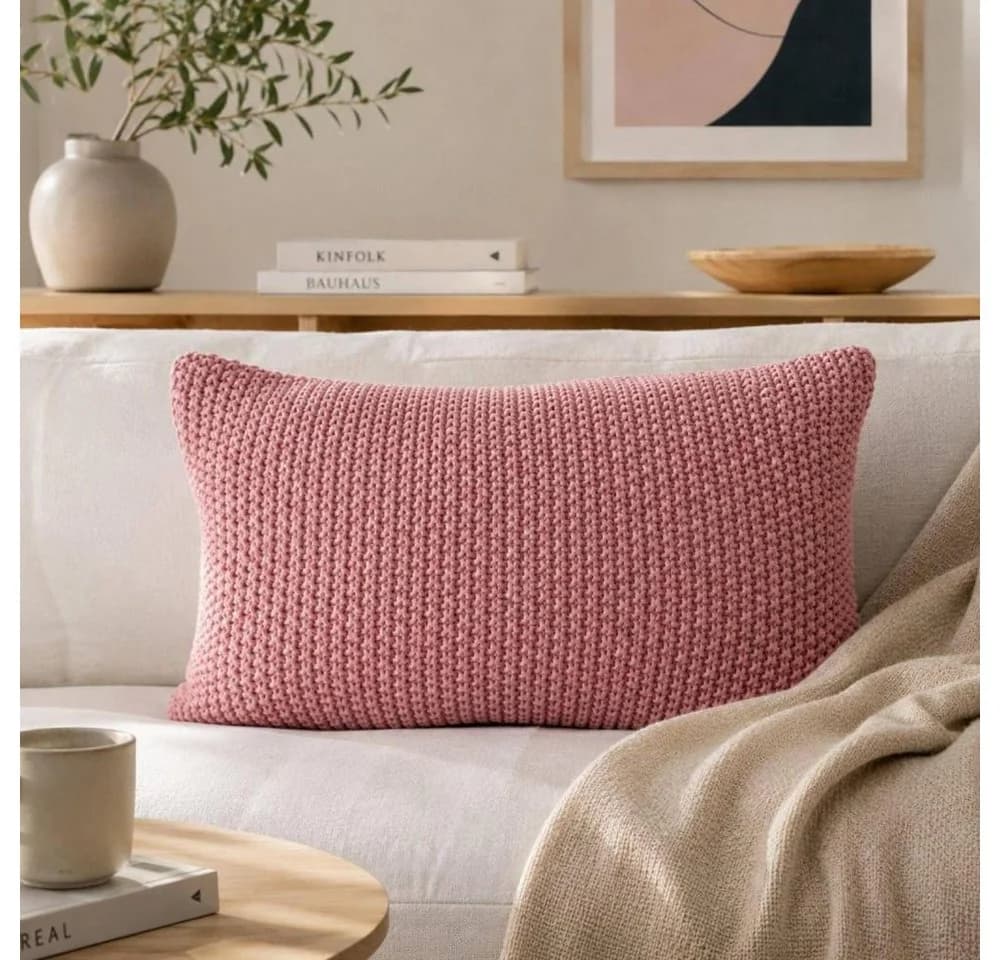 Marc O'Polo Home Dekokissen Nordic Knit Ash Rose 30 x 60 cm