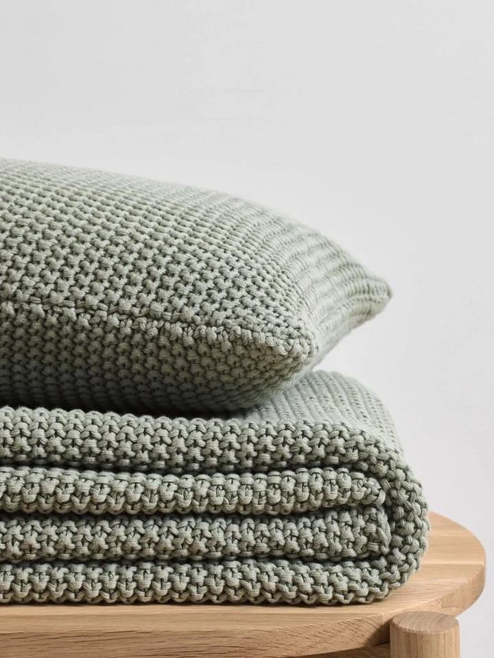 Marc O'Polo Home Dekokissen Nordic Knit Grün Nachhaltige Baumwolle