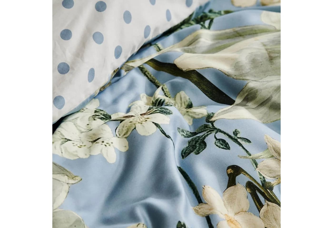 Essenza Wendebettwäsche Rosalee Satin Floral Blau - Bild 5
