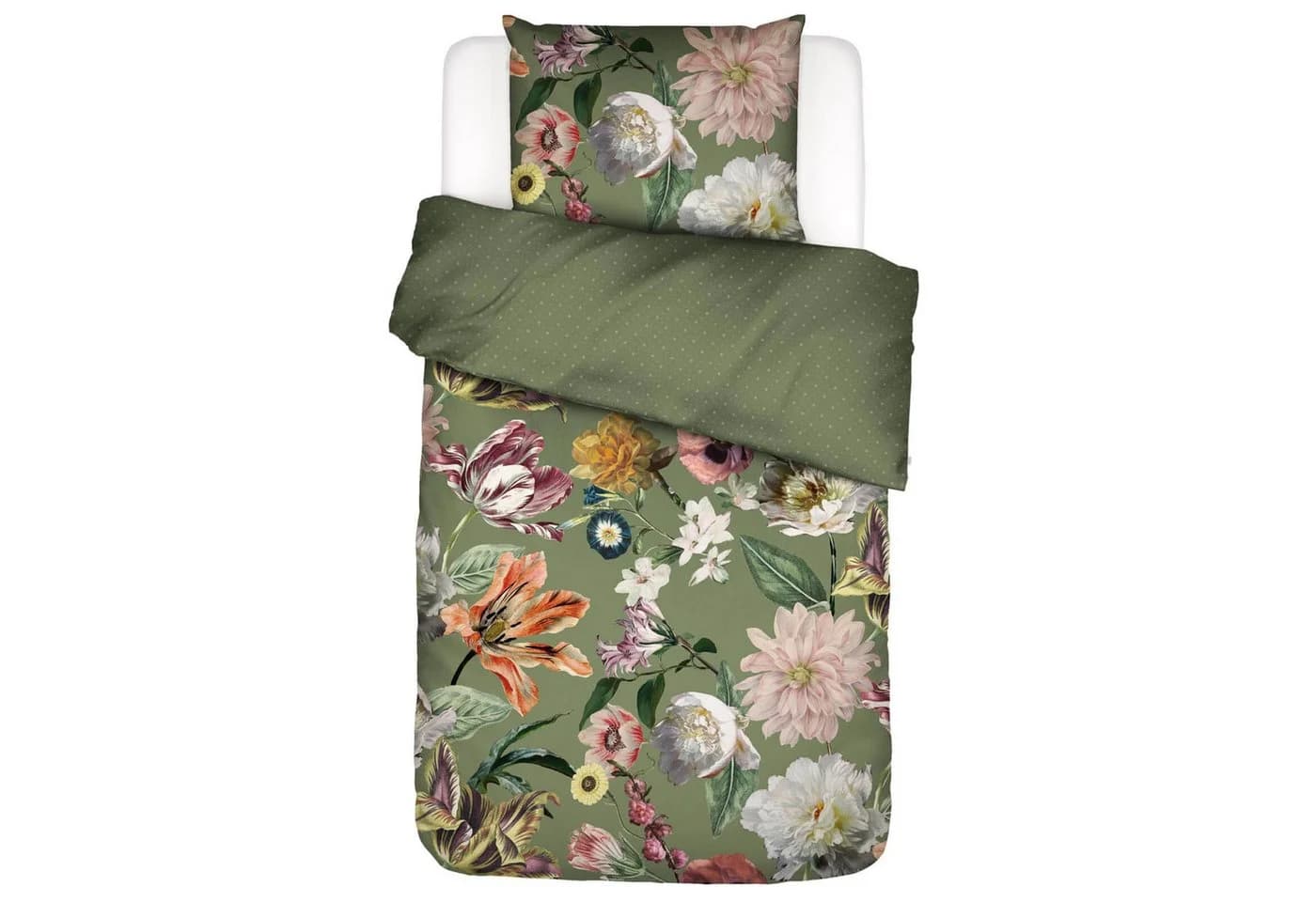 ESSENZA Bettwäsche Filou Forest Green Satin 3-teilig Floral - Bild 2