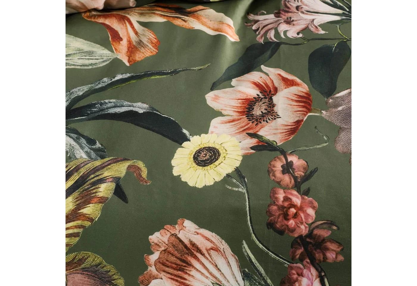ESSENZA Bettwäsche Filou Forest Green Satin 3-teilig Floral - Bild 5