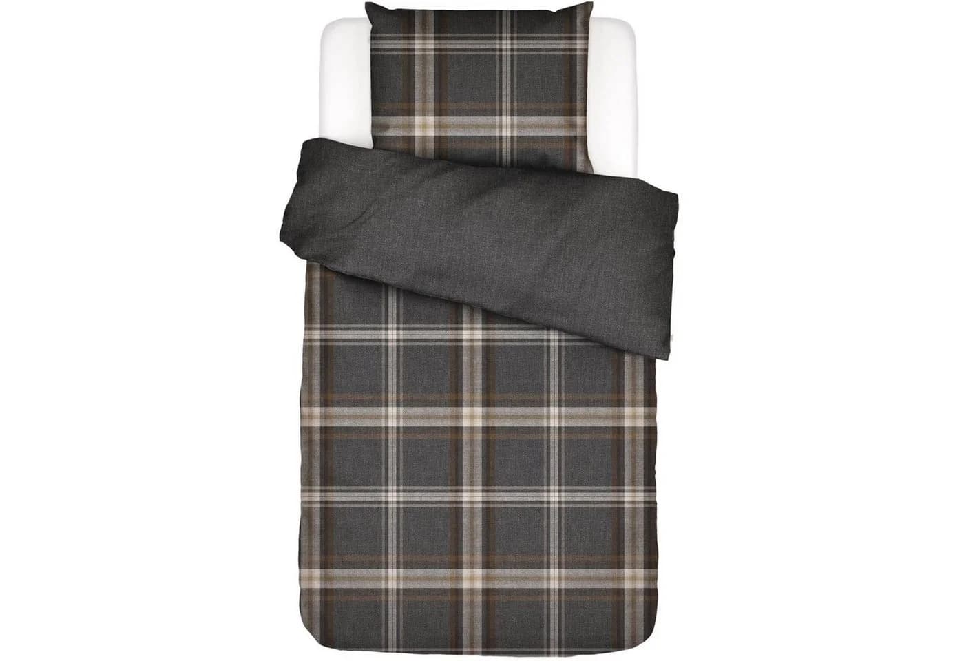Essenza Wendebettwäsche Valentina Grey Flanell 2-teilig Karo Grau - Bild 2