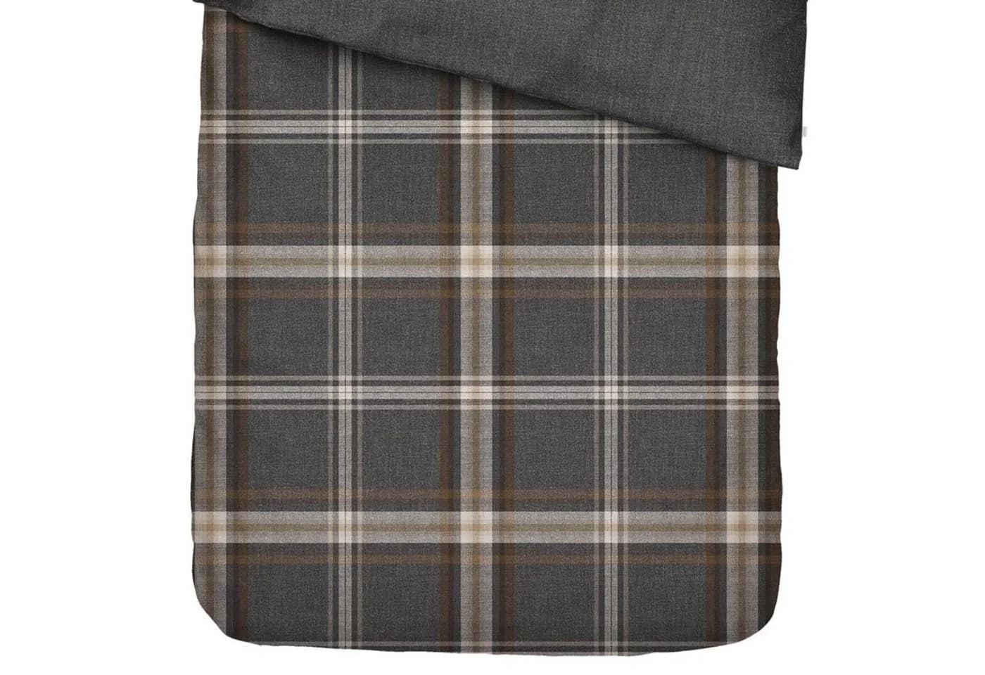 Essenza Wendebettwäsche Valentina Grey Flanell 2-teilig Karo Grau - Bild 3