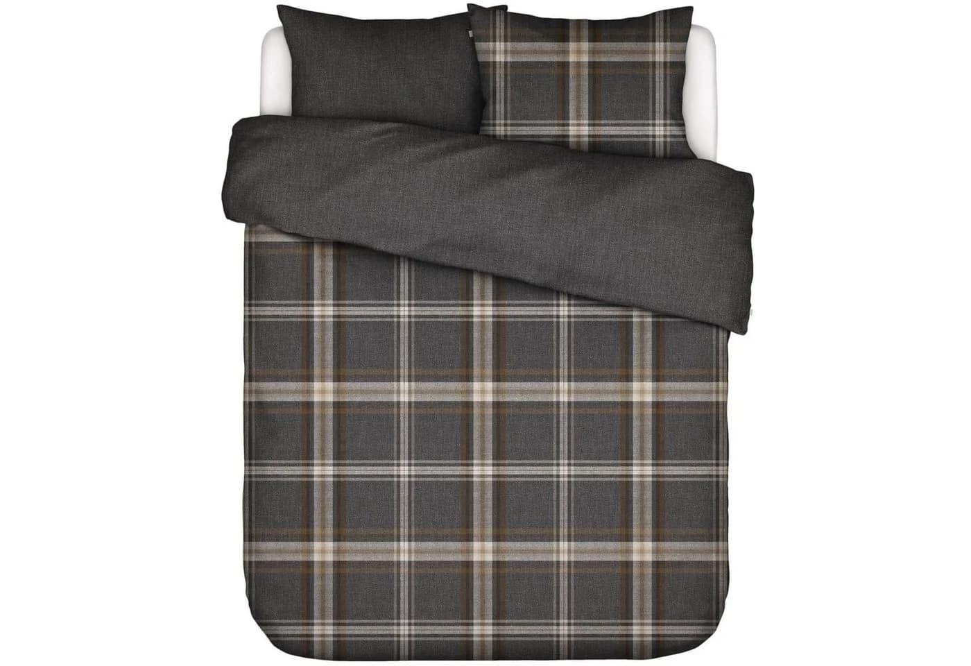 Essenza Wendebettwäsche Valentina Grey Flanell 2-teilig Karo Grau - Bild 4