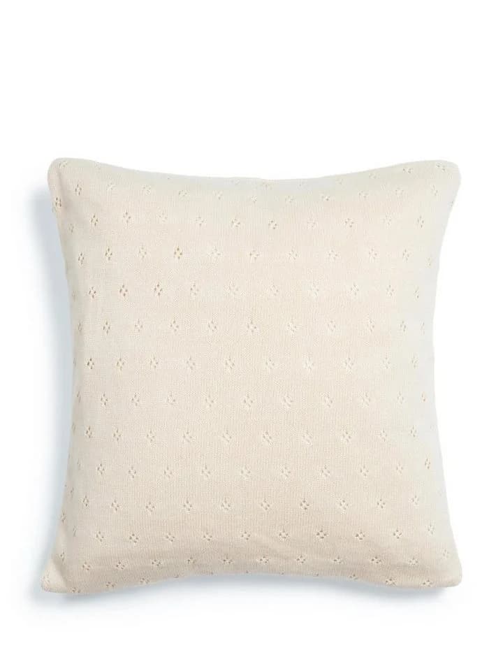 Essenza Dekokissen Knitted Ajour Weiß Nachhaltige Baumwolle Strickoptik - Bild 2