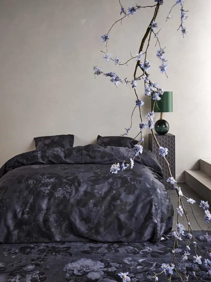 Essenza Bettwäsche Floor Satin 2-teilig Blau Floral