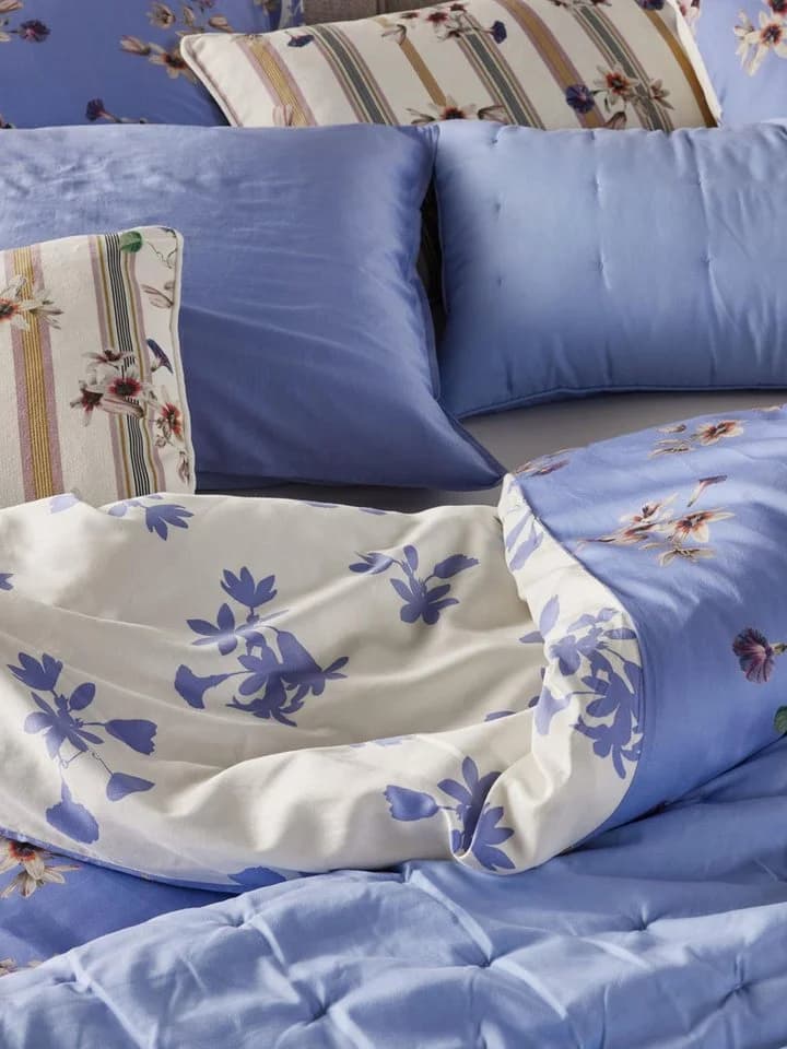 Essenza Bettwäsche Fiora Satin 2-teilig Blau-Violett Floral - Bild 4