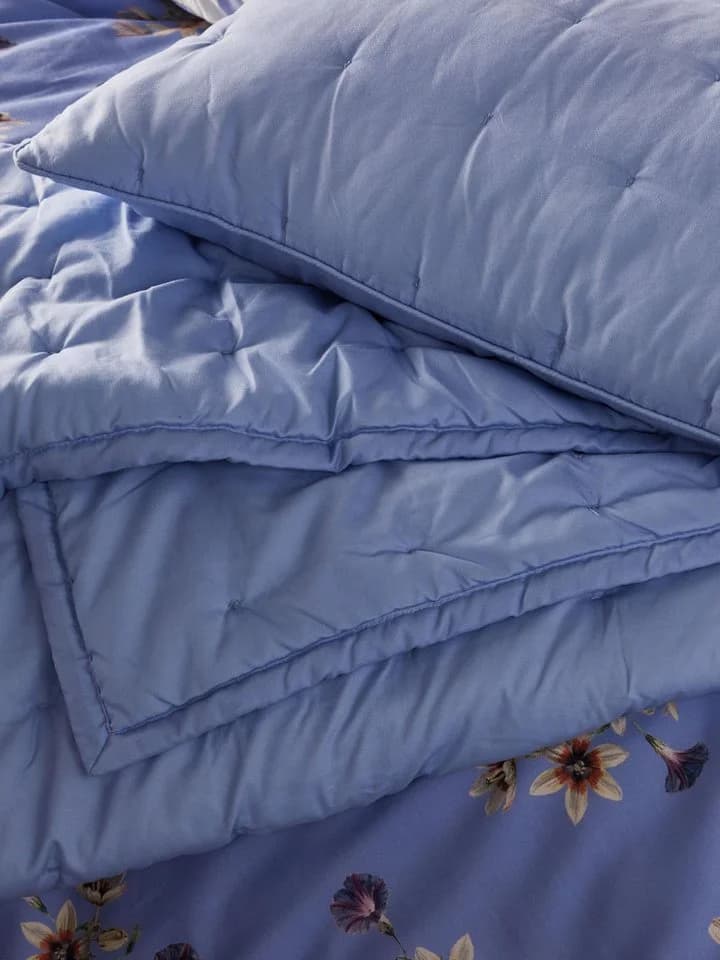 Essenza Bettwäsche Fiora Satin 2-teilig Blau-Violett Floral - Bild 5