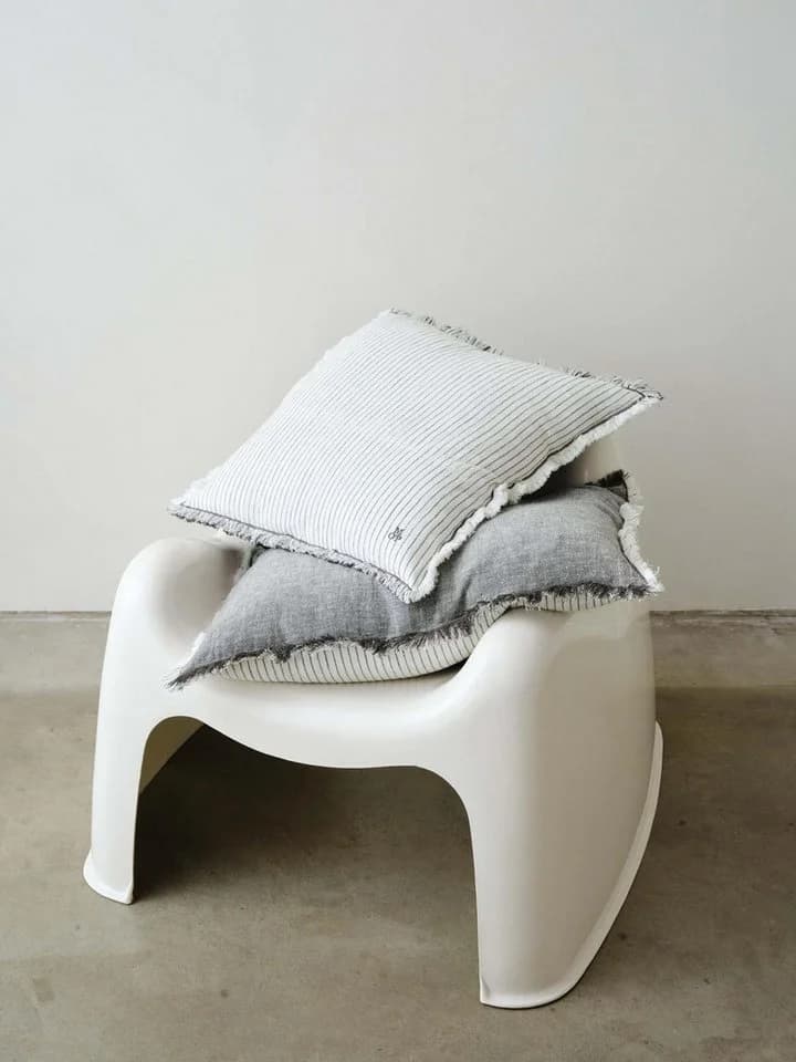 Marc O'Polo Home Dekokissen Fine Stripe Grau Bio-Baumwoll-Leinen-Mix - Bild 4