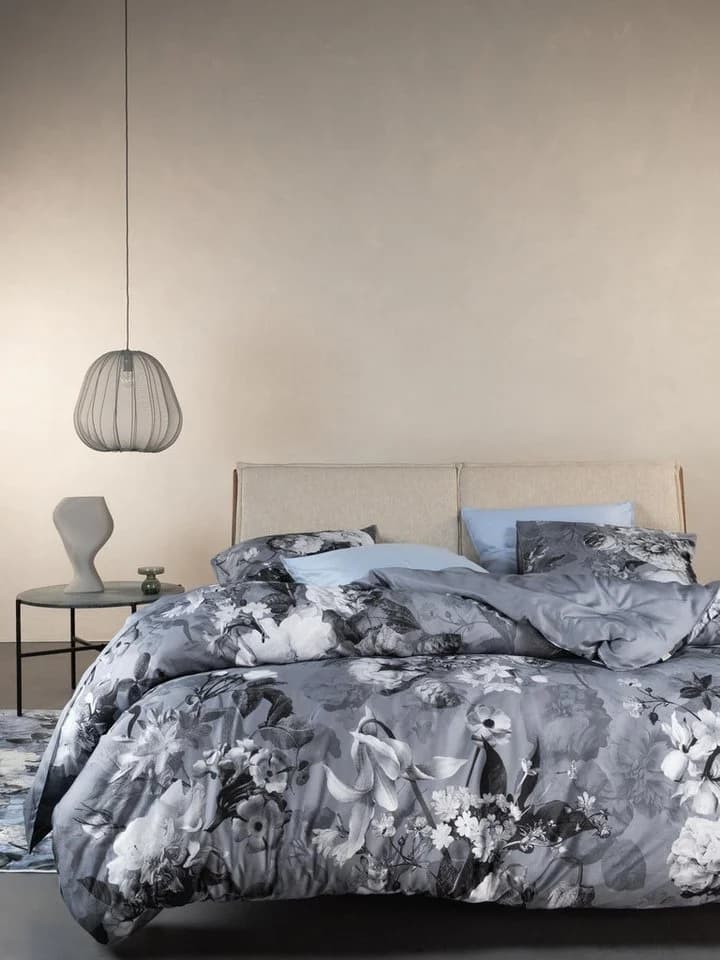 Essenza Bettwäsche Floor Satin 2-teilig Grau Floral