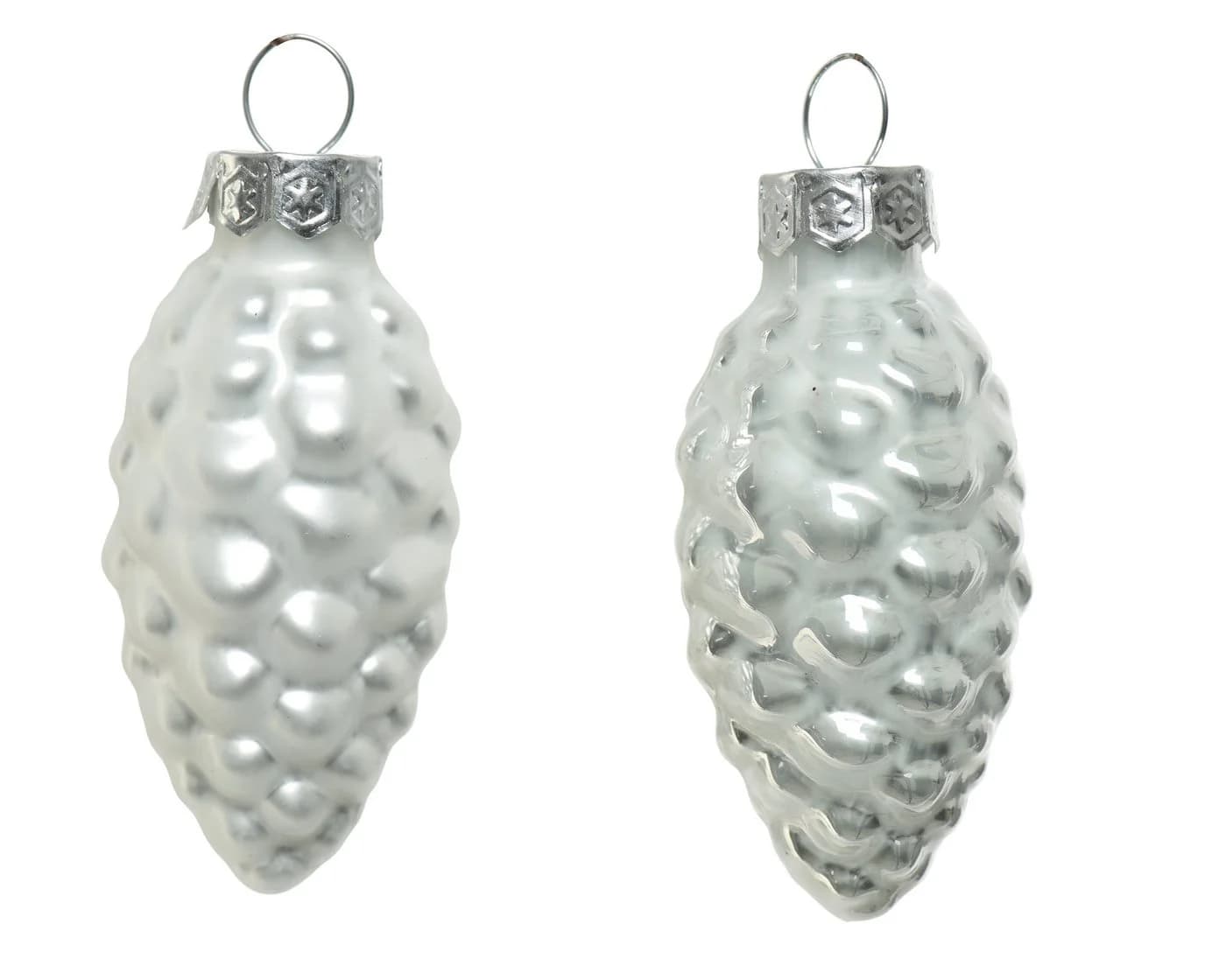 Kaemingk Christbaumschmuck Zapfen 6cm Glas 12 Stück Winterweiß