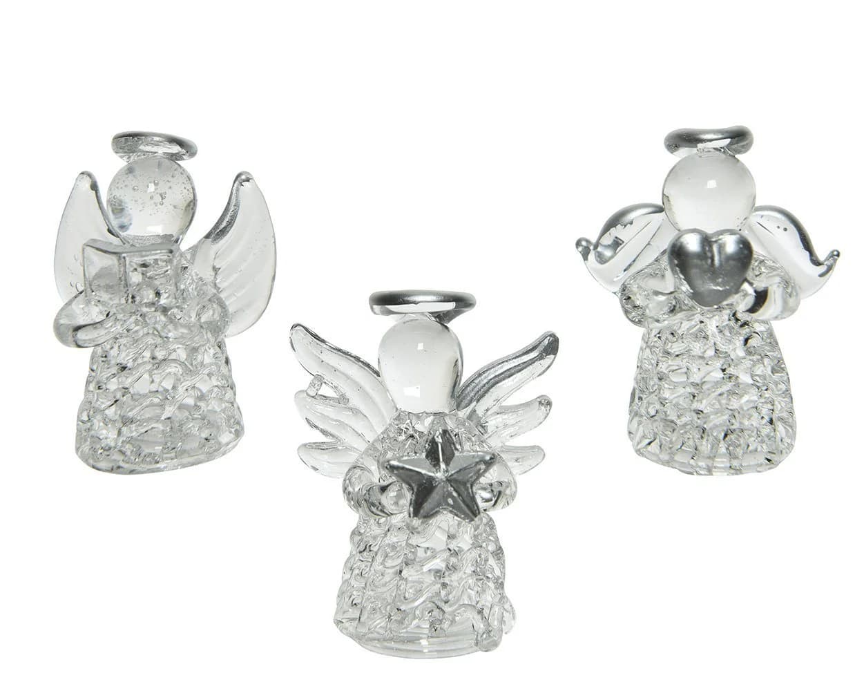 Kaemingk Christbaumschmuck Glas Engel 4cm klar transparent - Bild 2