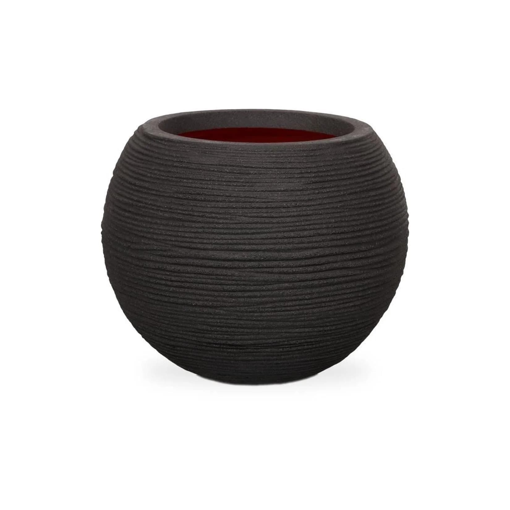 Capi Europe Blumentopf Nature Rib rund 40x32 cm schwarz