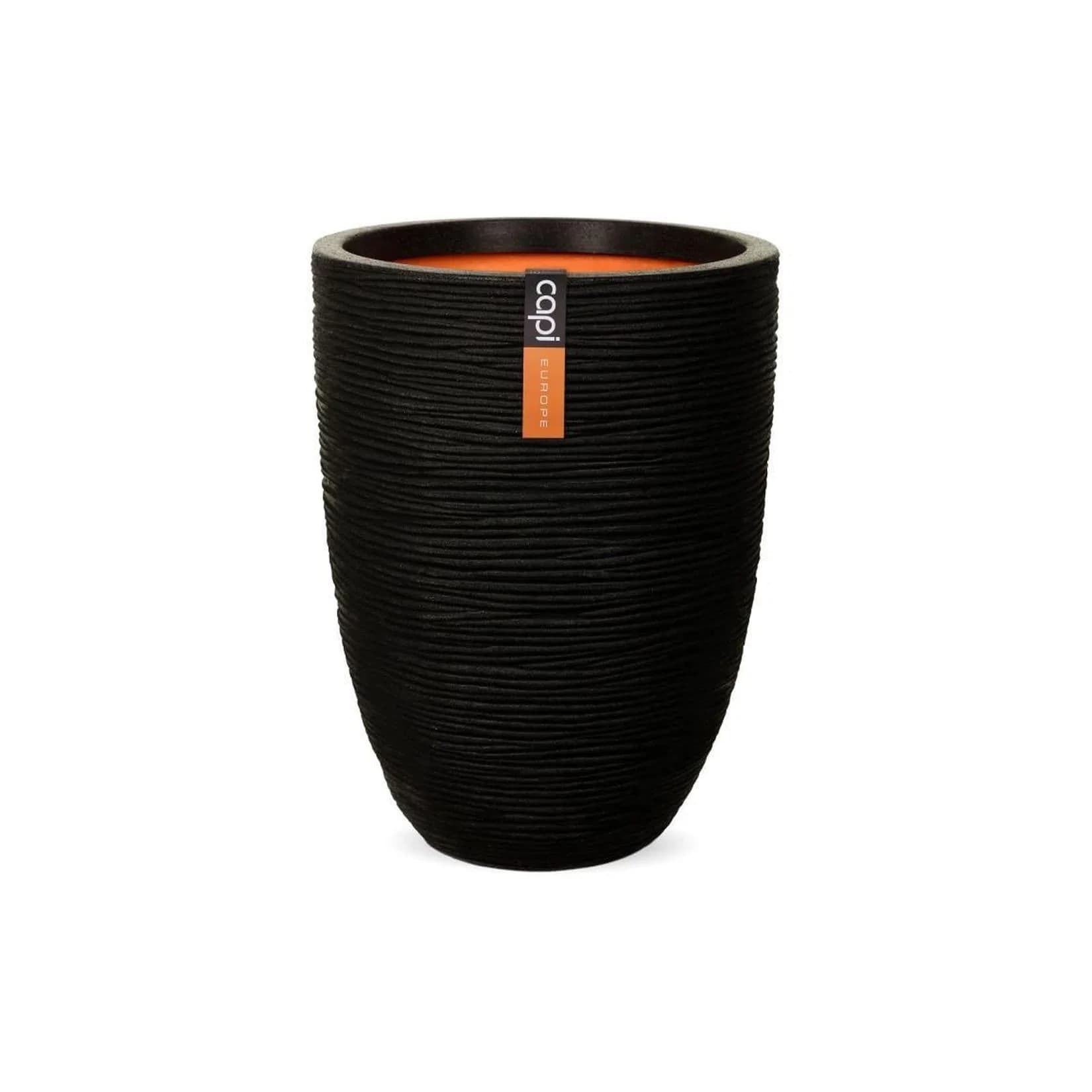 CAPI EUROPE Elegante niedrige Vase Schwarz