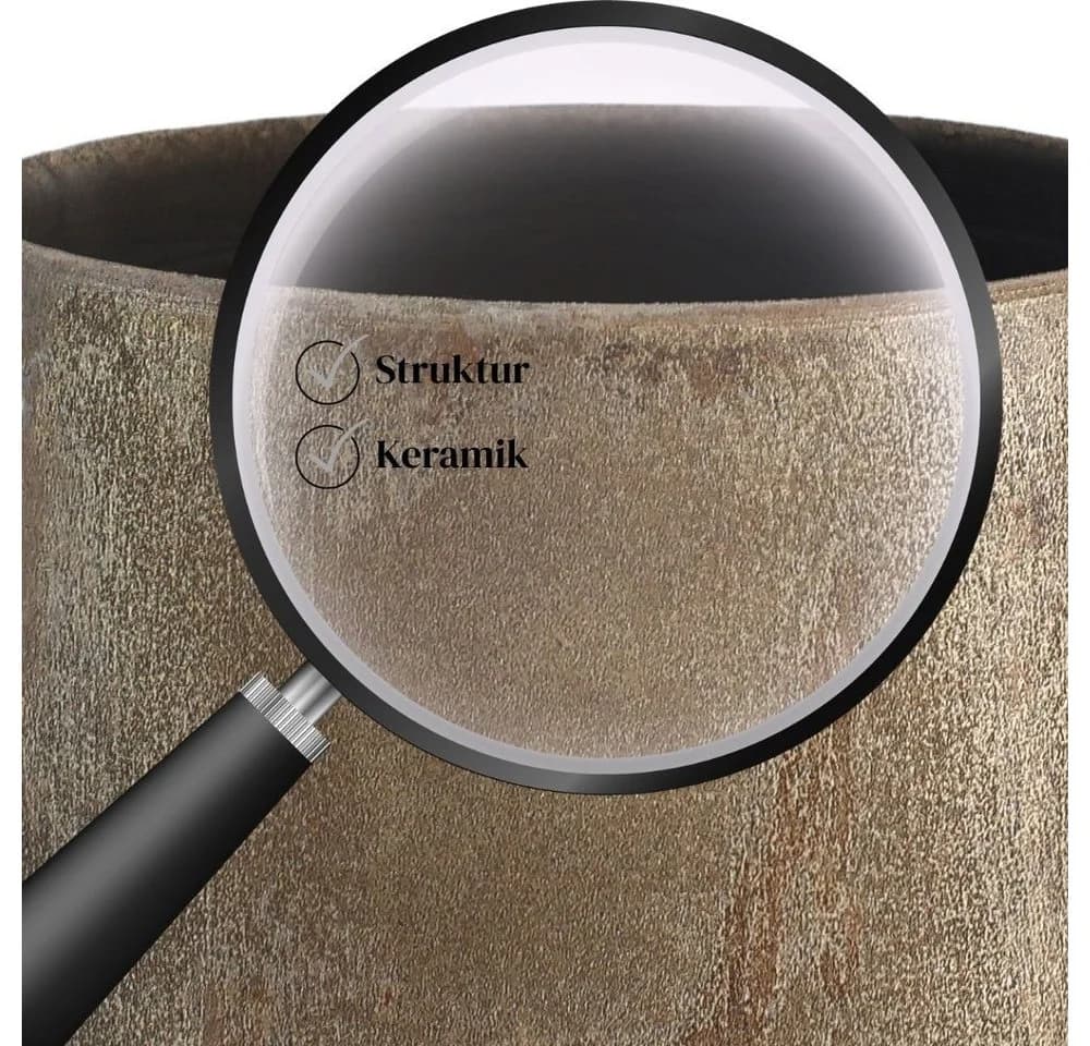 Elegante Keramik-Bodenvase in beige, braun und gold