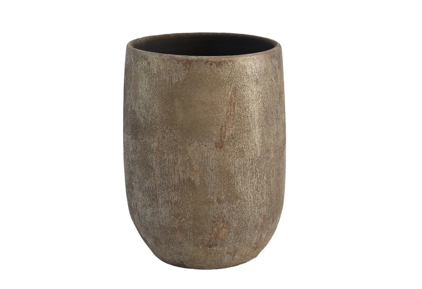Elegante Keramik-Bodenvase in beige, braun und gold - Bild 2
