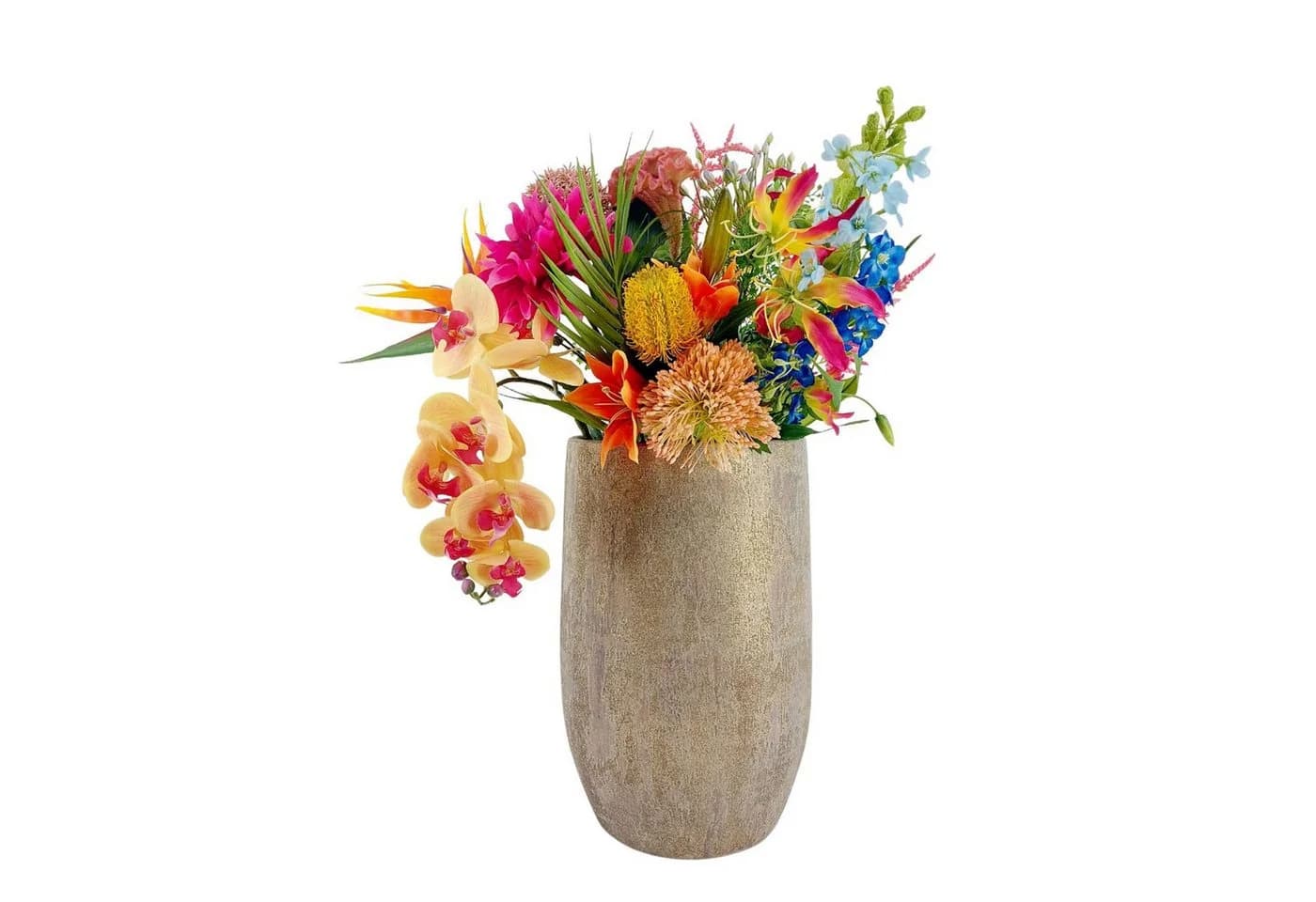 Elegante Keramik-Bodenvase in beige, braun und gold - Bild 3