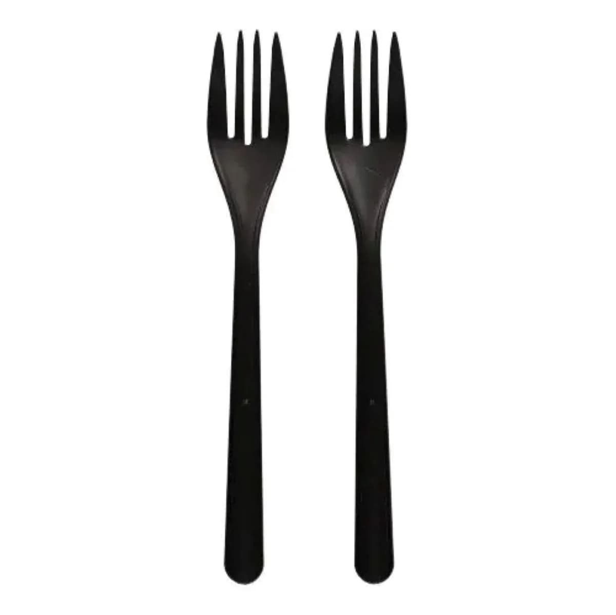 PAPSTAR Mehrweg Gabeln 18,5cm Schwarz 50 Stk. Extra Stabil - Bild 2