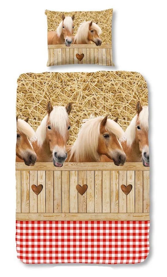 good morning Kinderbettwäsche Horses 5058 Sand Bunt 2-teilig Tiermotiv - Bild 2