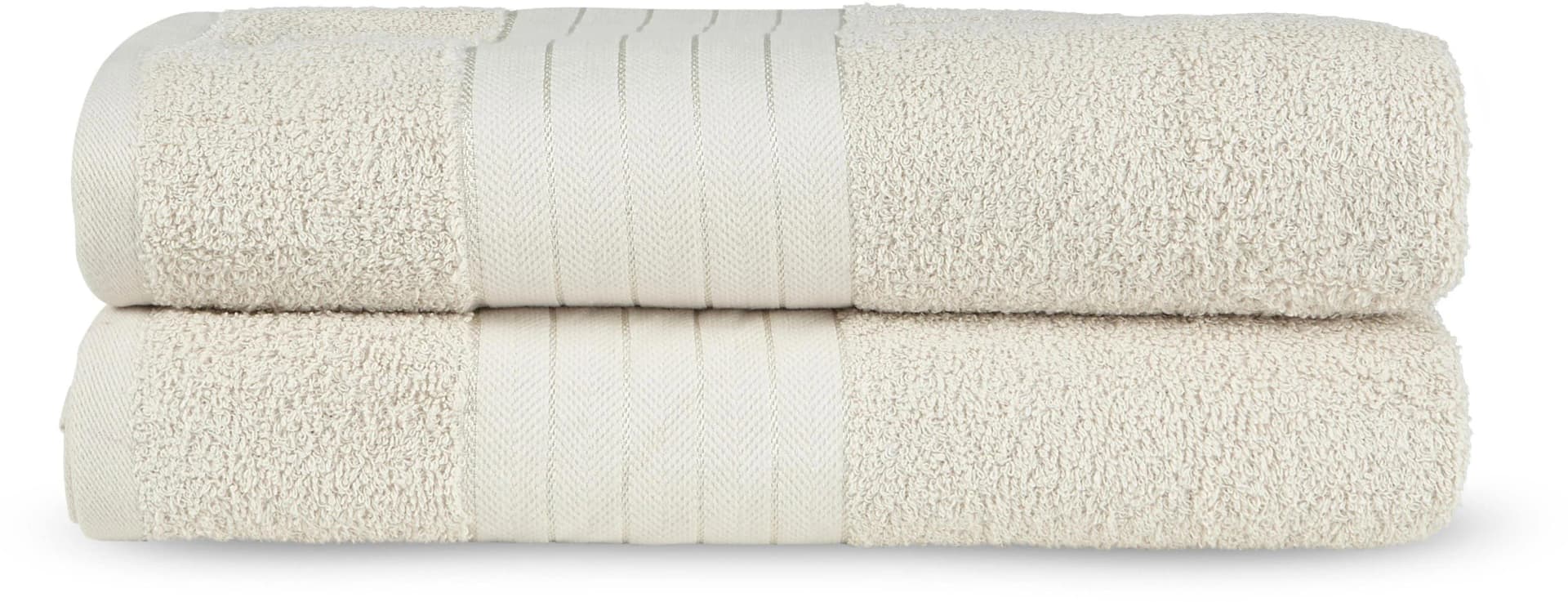 Emotion Badetücher Uni Beige 2er Set Frottee 100% Baumwolle