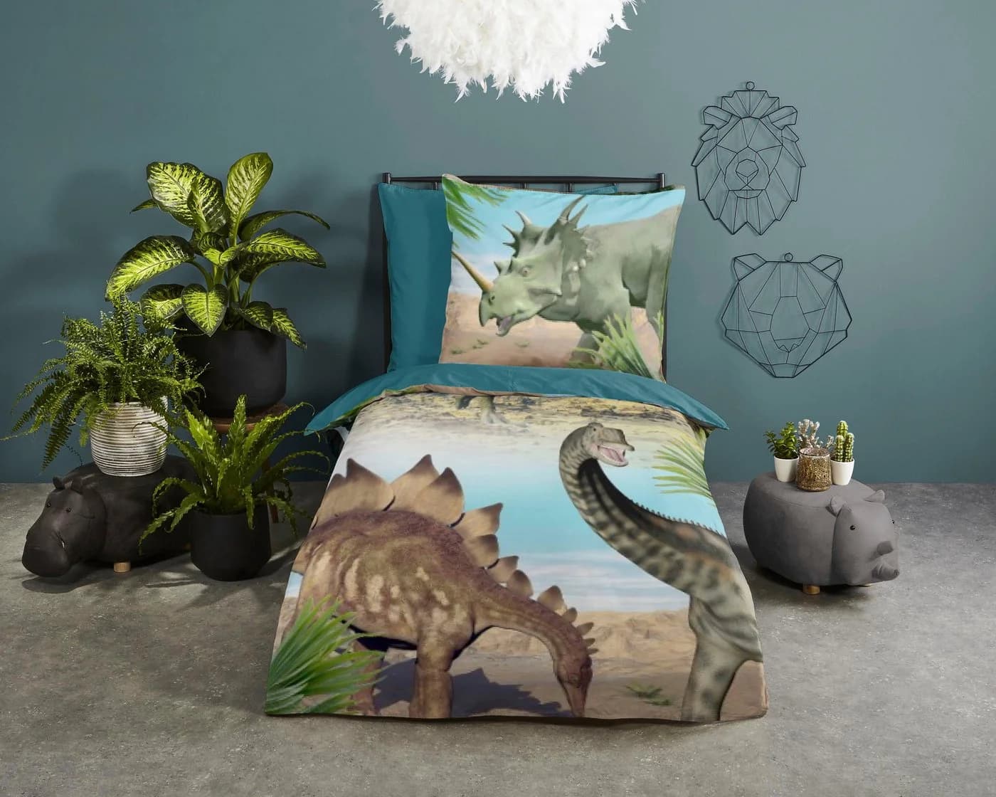 Good Morning Kinderbettwäsche Dino 135x200 cm Baumwolle - Bild 2