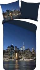 Wendebettwäsche NY City Blau Mikrofaser 135x200 cm Bild 1