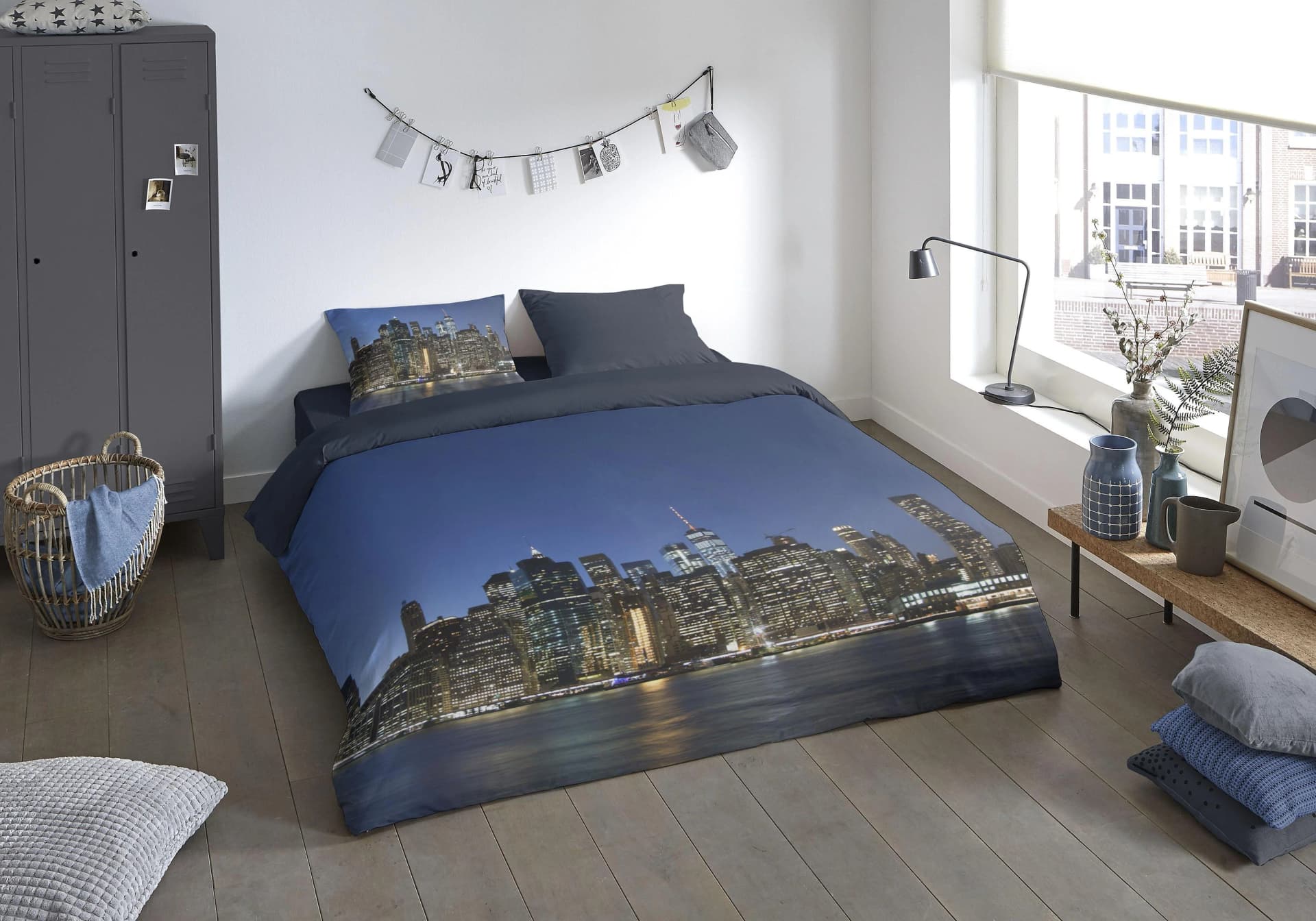 Wendebettwäsche NY City Blau Mikrofaser 135x200 cm - Bild 3